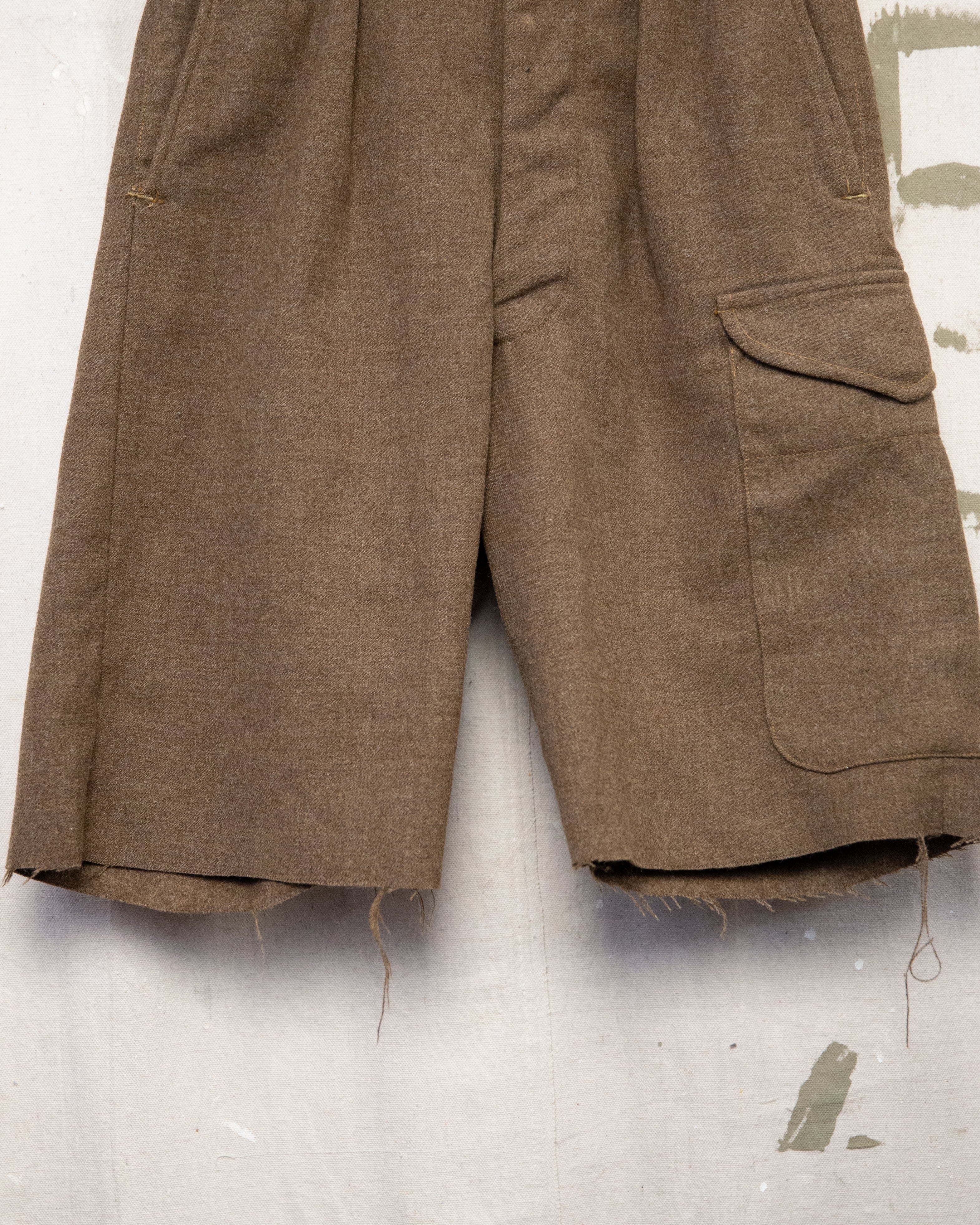 1950S Wool Battledress Cutoff Shorts - 28