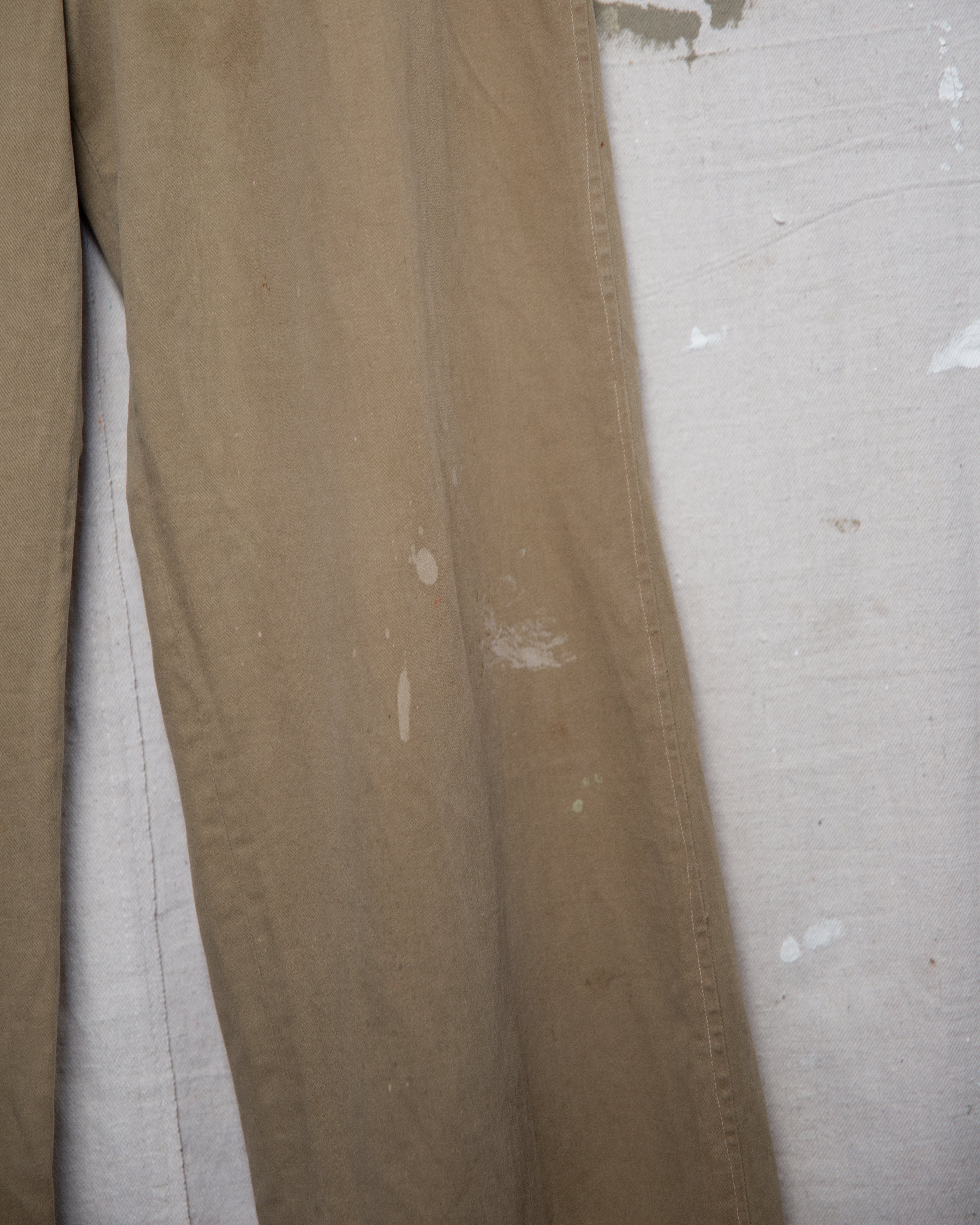 1940S High Waist Drill Trousers - 30