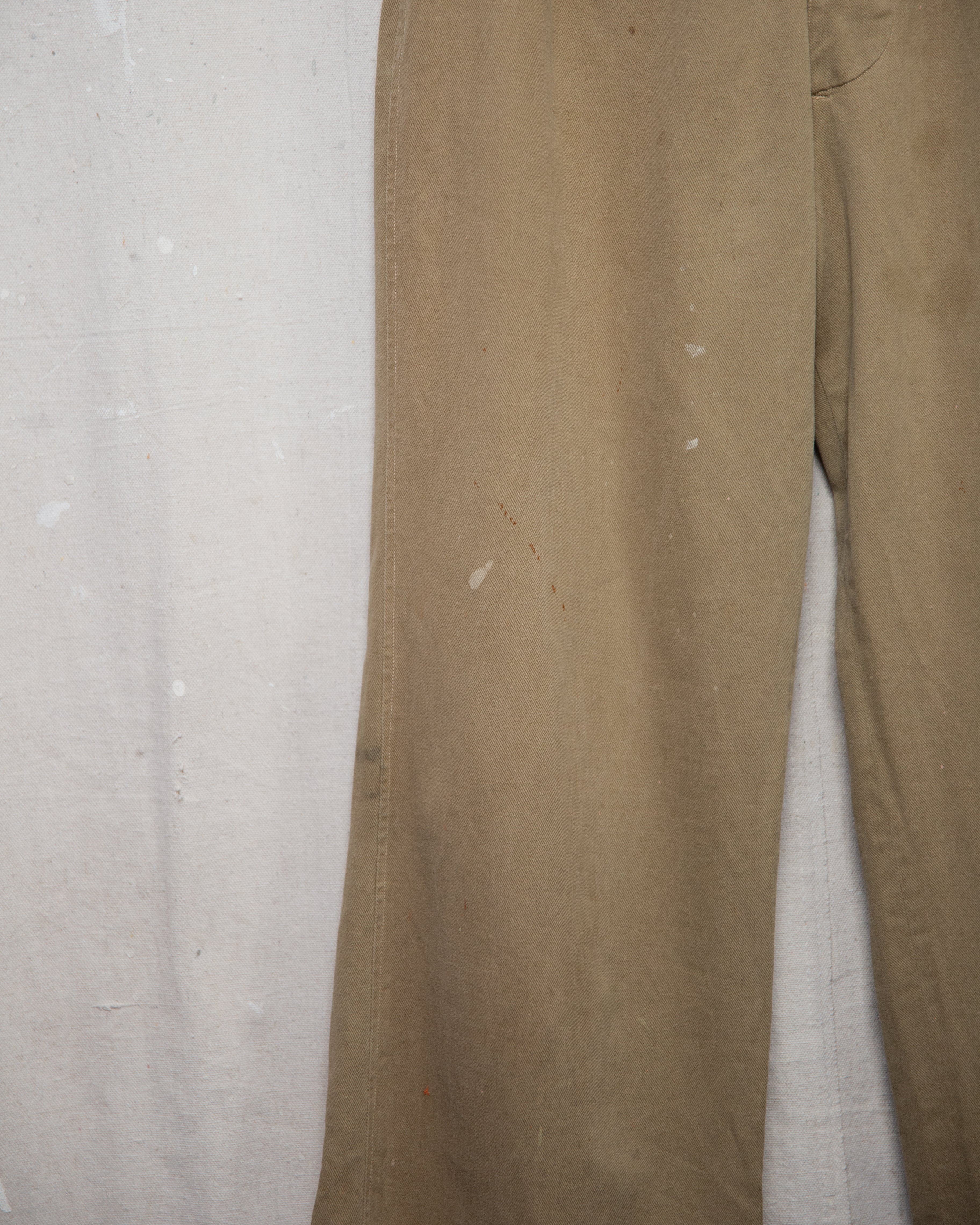 1940S High Waist Drill Trousers - 30