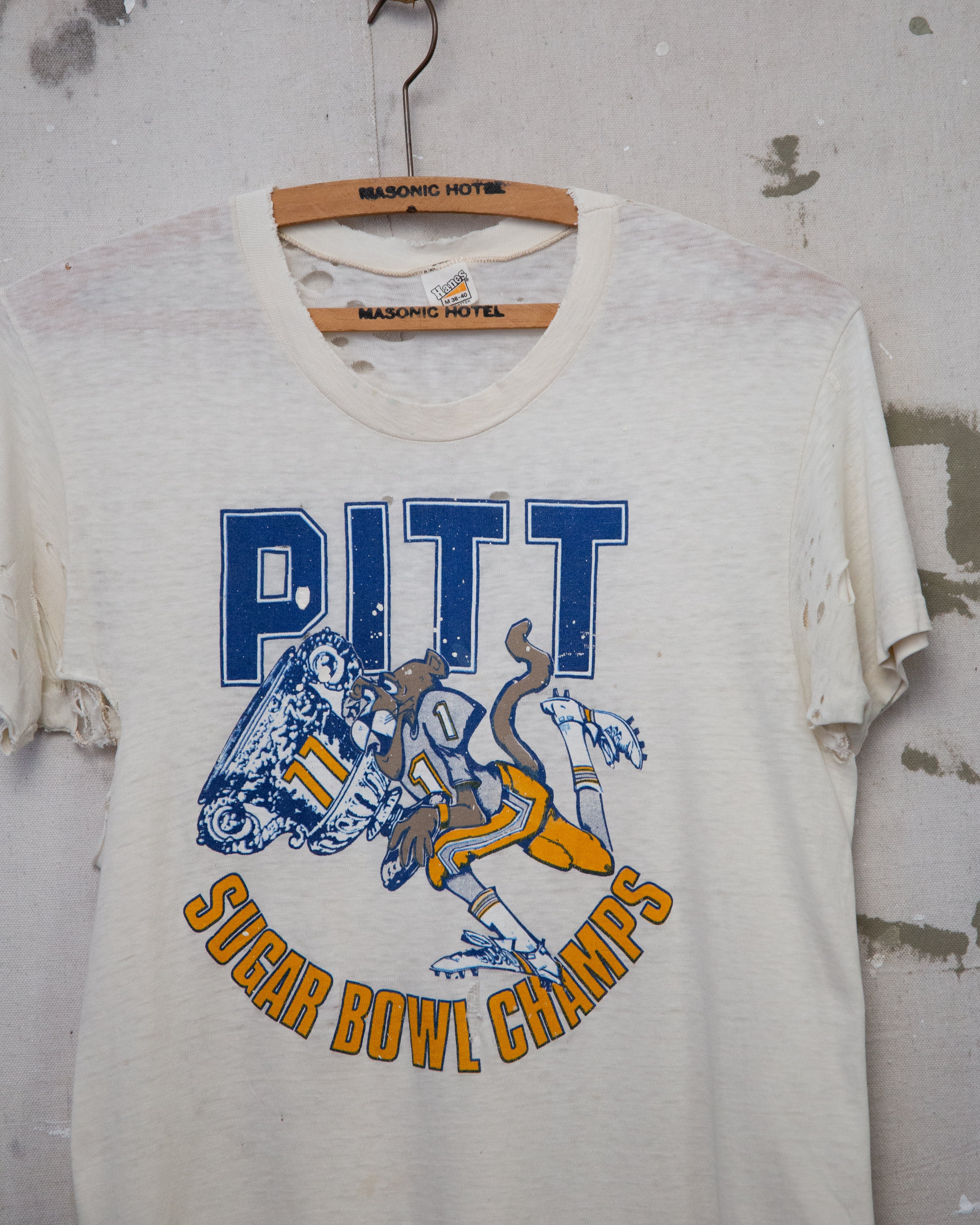 Thrashed 1970S Pitt Sugar Bowl Tee - M