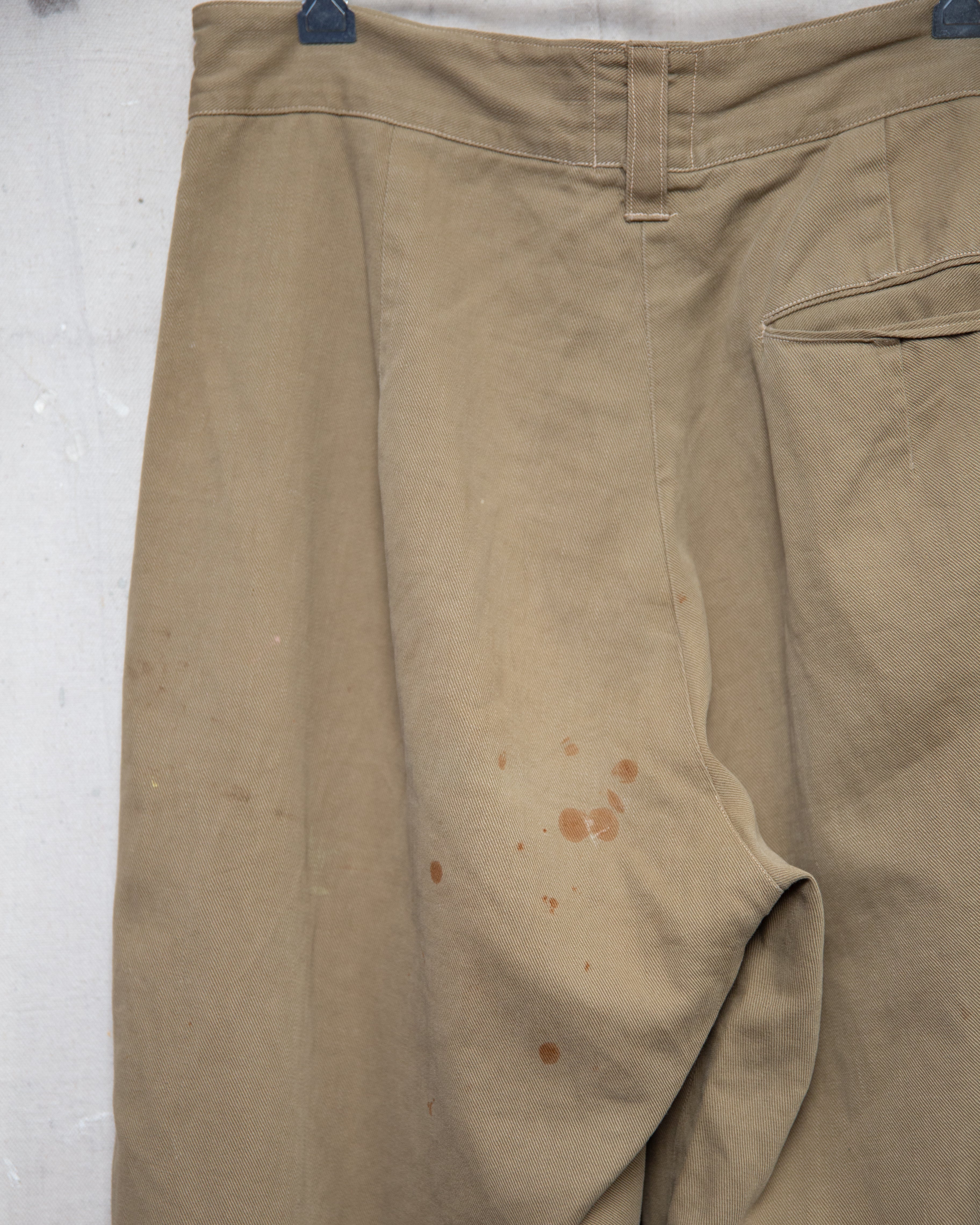 1940S High Waist Drill Trousers - 30