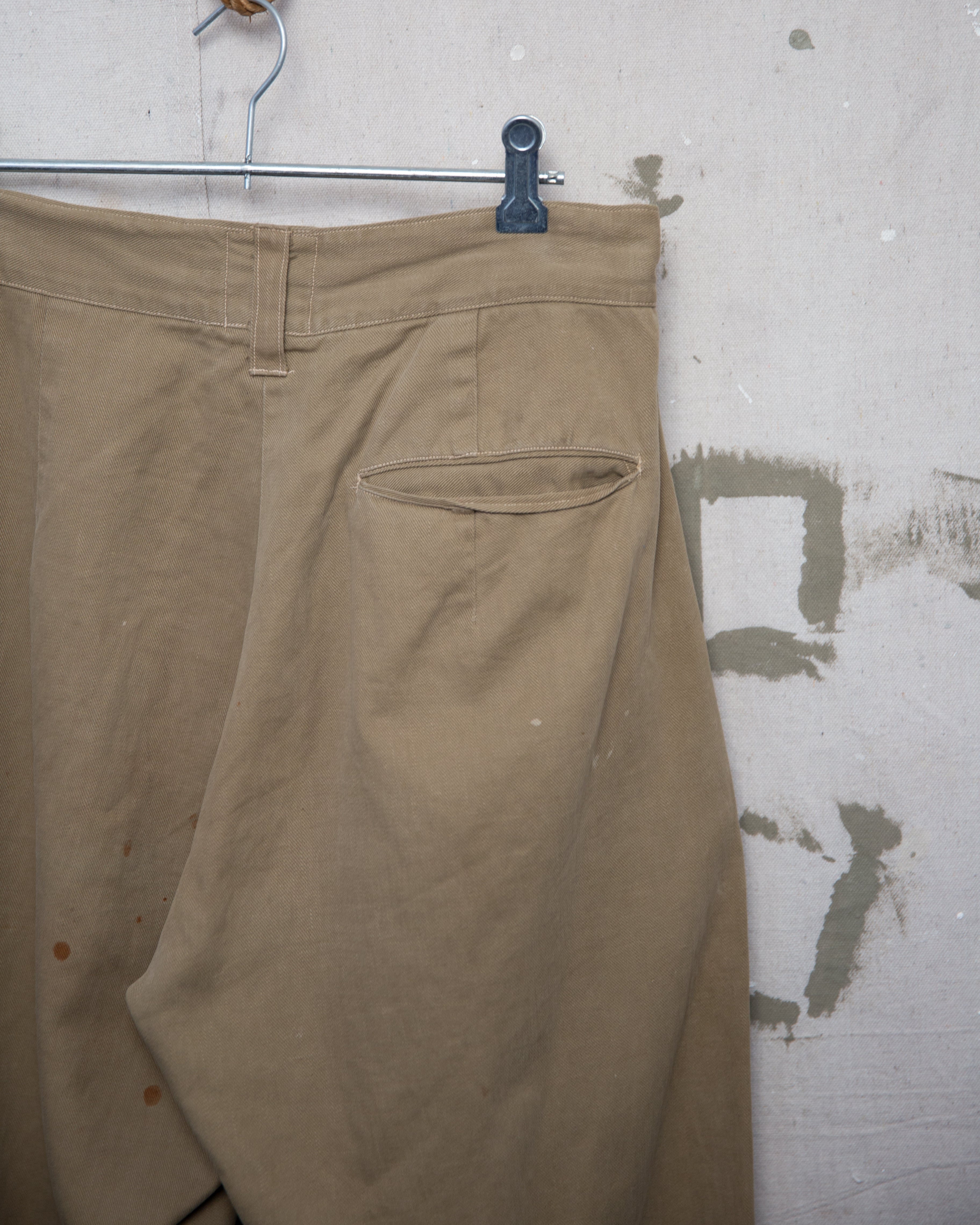 1940S High Waist Drill Trousers - 30