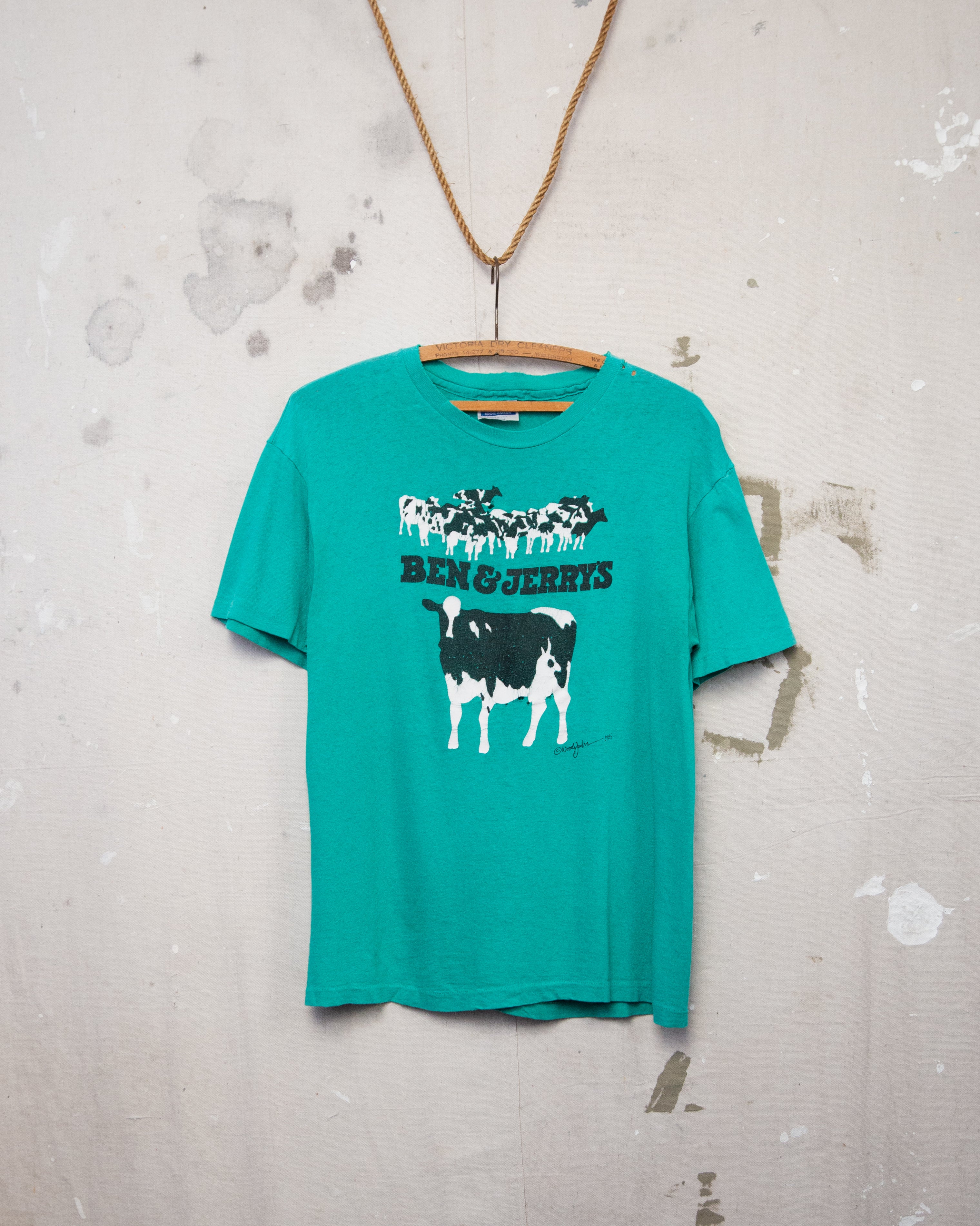 1990S Thrashed Ben And Jerry's Tee - L